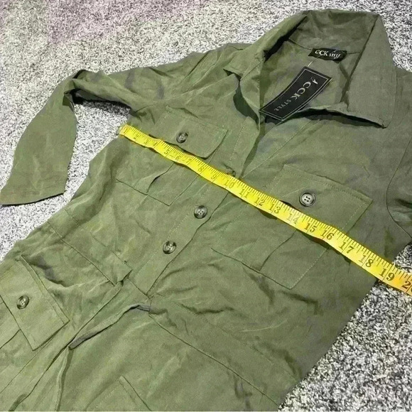 CCK Style Olive Green Parachute Cargo Jumpsuit NWT- Women’s Small/36 - Picture 4 of 11
